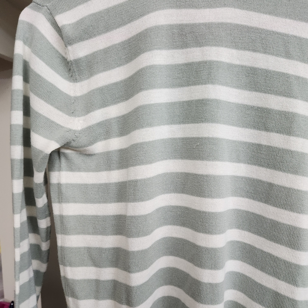 H&M Mint and Cream Striped Shirt